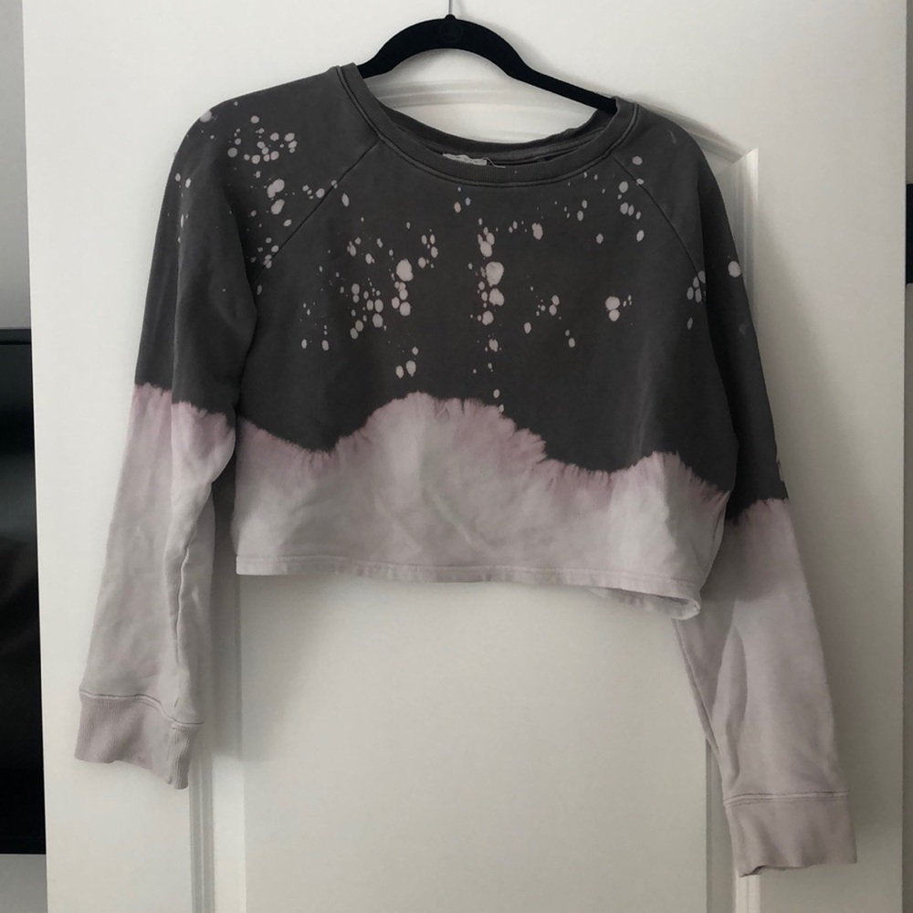 Cropped hand bleached sweater
